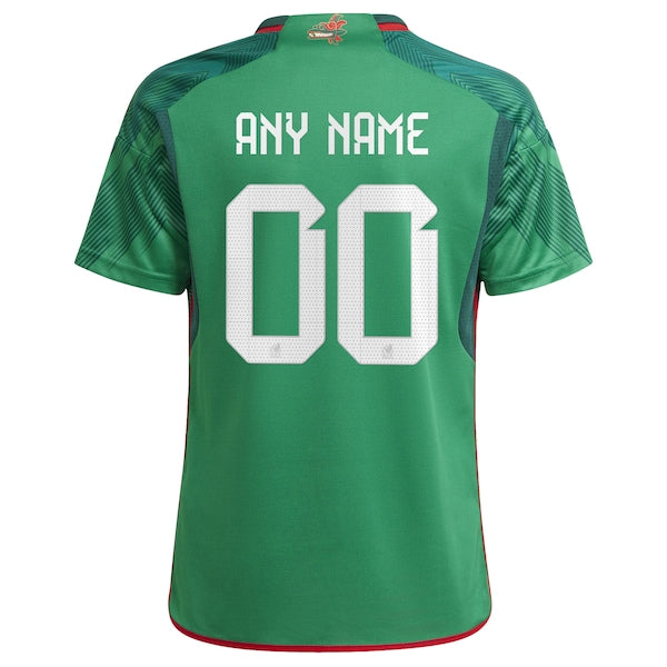 Mexico National Team adidas Youth 2022/23 Home Custom Replica Jersey - Green
