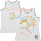 Allen Iverson Philadelphia 76ers 2002/03 Swingman Sidewalk Sketch Jersey - White