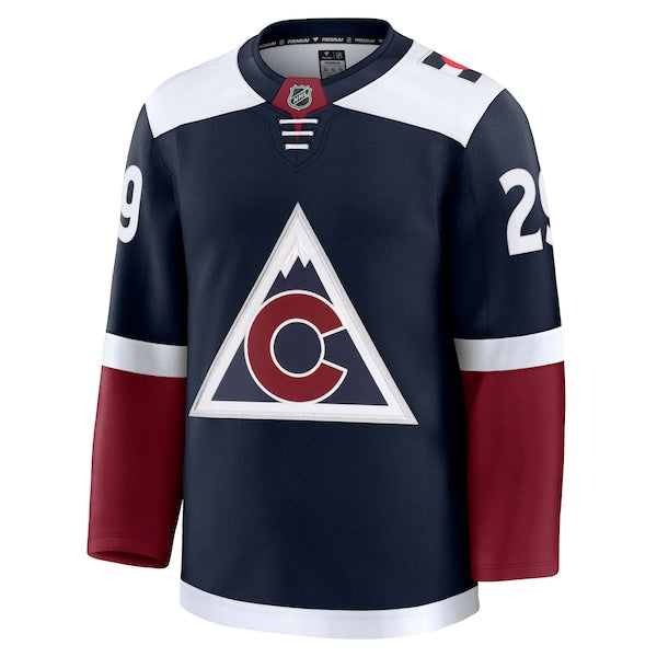 Nathan MacKinnon Colorado Avalanche  Alternate Premium Jersey - Navy/Burgundy/White