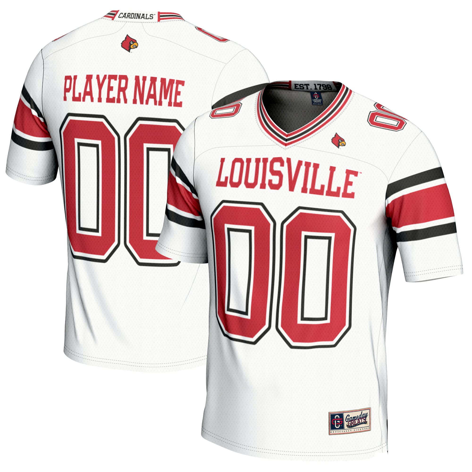 Louisville Cardinals GameDay Greats NIL Pick-A-Player Football Jersey - Red/White/Black