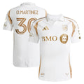 David Martinez LAFC adidas 2025 Secondary Authentic Player Jersey - White