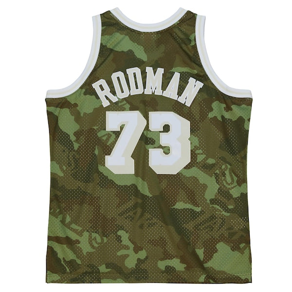 Dennis Rodman Los Angeles Lakers Hardwood Classics 1998/99 Ghost Green Swingman Jersey - Camo