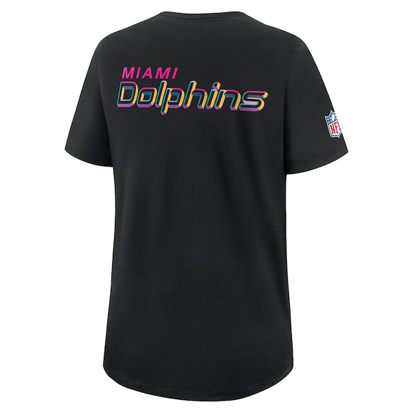 Miami Dolphins Nike Women's 2025 NFL Crucial Catch Tri-Blend Dri-FIT T-Shirt - Black