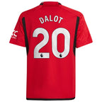Diogo Dalot Manchester United adidas Youth 2023/24 Home Replica Player Jersey - Red
