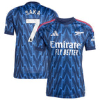 Bukayo Saka Arsenal adidas 2025/26 Away Replica Player Jersey - Blue/Red