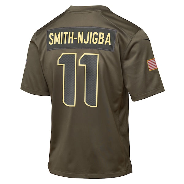 Jaxon Smith-Njigba Seattle Seahawks Nike Youth 2025 Salute to Service Game Jersey - Olive