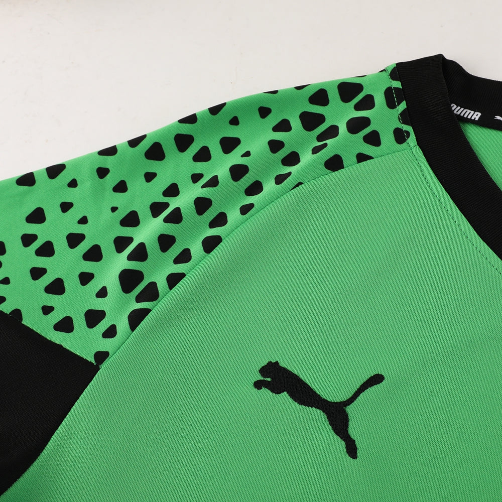 Puma Short Sleeve Training Jersey Set-PD02- Avocado Green/Black