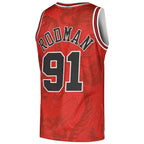 Dennis Rodman Chicago Bulls 1997/98 Hardwood Classics Asian Heritage 6.0 Swingman Throwback Player Jersey - Red