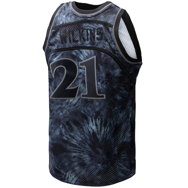 Dominique Wilkins Atlanta Hawks Hardwood Classics 1986/87 Tie-Dye Swingman Jersey - Black