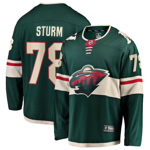 Nico Sturm Minnesota Wild  Home Breakaway Jersey - Green