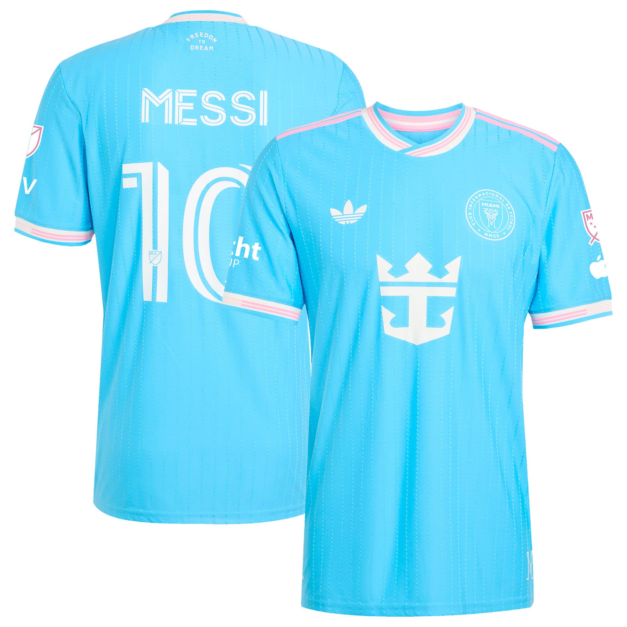 Lionel Messi Inter Miami CF adidas 2025 The Fortitude Kit Authentic Player Jersey - Black/Blue/Light Pink