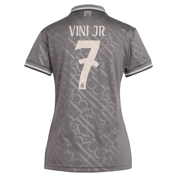 Vini Jr. Los Merengues adidas Originals Women's 2024/25 Third Replica Player Jersey - Charcoal/White