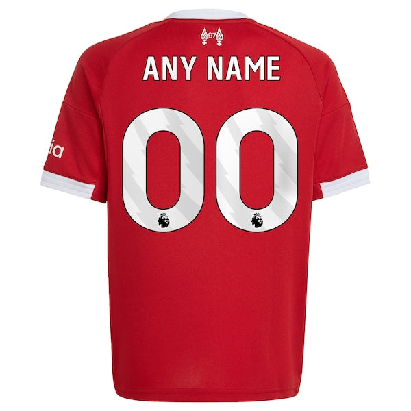 Liverpool adidas Youth 2025/26 Home Custom Replica Jersey - Red/Green