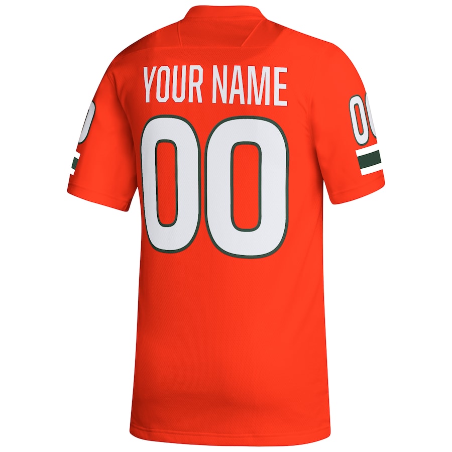 Miami Hurricanes adidas Custom White Premier Football Jersey - Orange