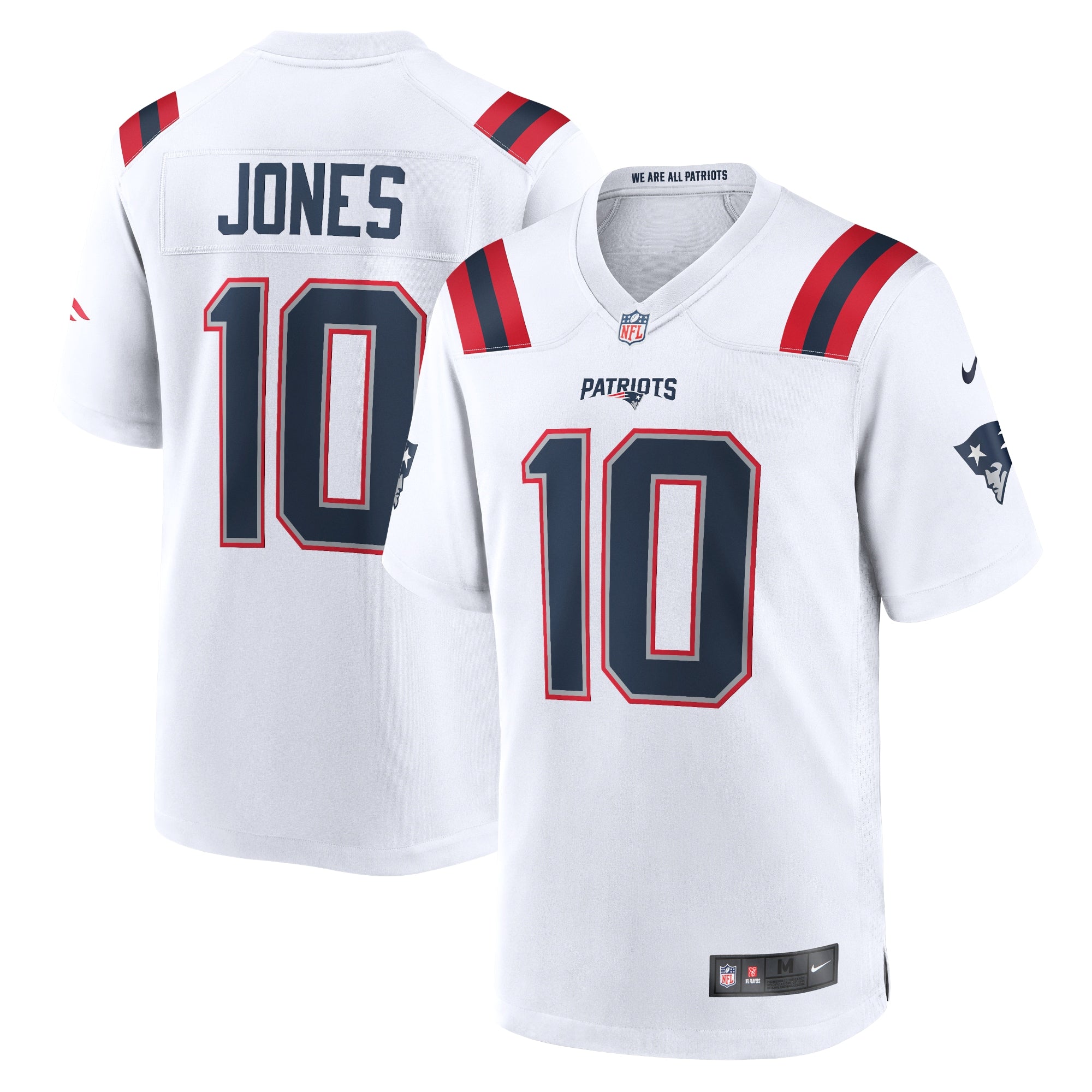 Mac Jones New England Patriots Nike Team Game Jersey - Navy/White