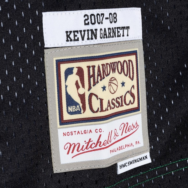 Kevin Garnett Boston Celtics Hardwood Classics 2007/08 Split Swingman Jersey - Black/Kelly Green