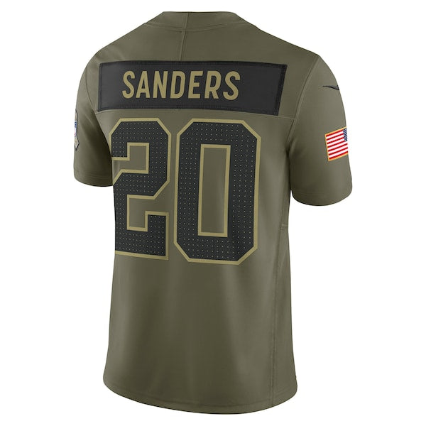 Barry Sanders Detroit Lions Nike 2025 Salute to Service Retired Limited Jersey - Olive