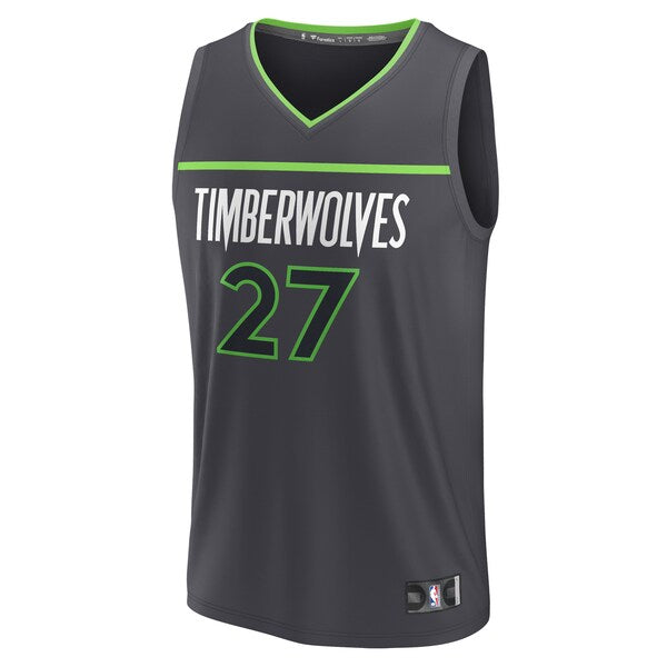 Rudy Gobert Minnesota Timberwolves  Fast Break Replica Player Jersey - Statement Edition - Black