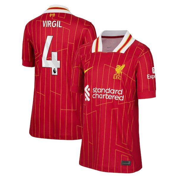 Virgil van Dijk Liverpool Nike Youth 2024/25 Home Replica Player Jersey – Red