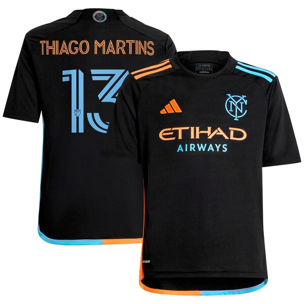 Thiago Martins New York City FC adidas Youth 2024 24/7 Kit Replica Player Jersey – Black