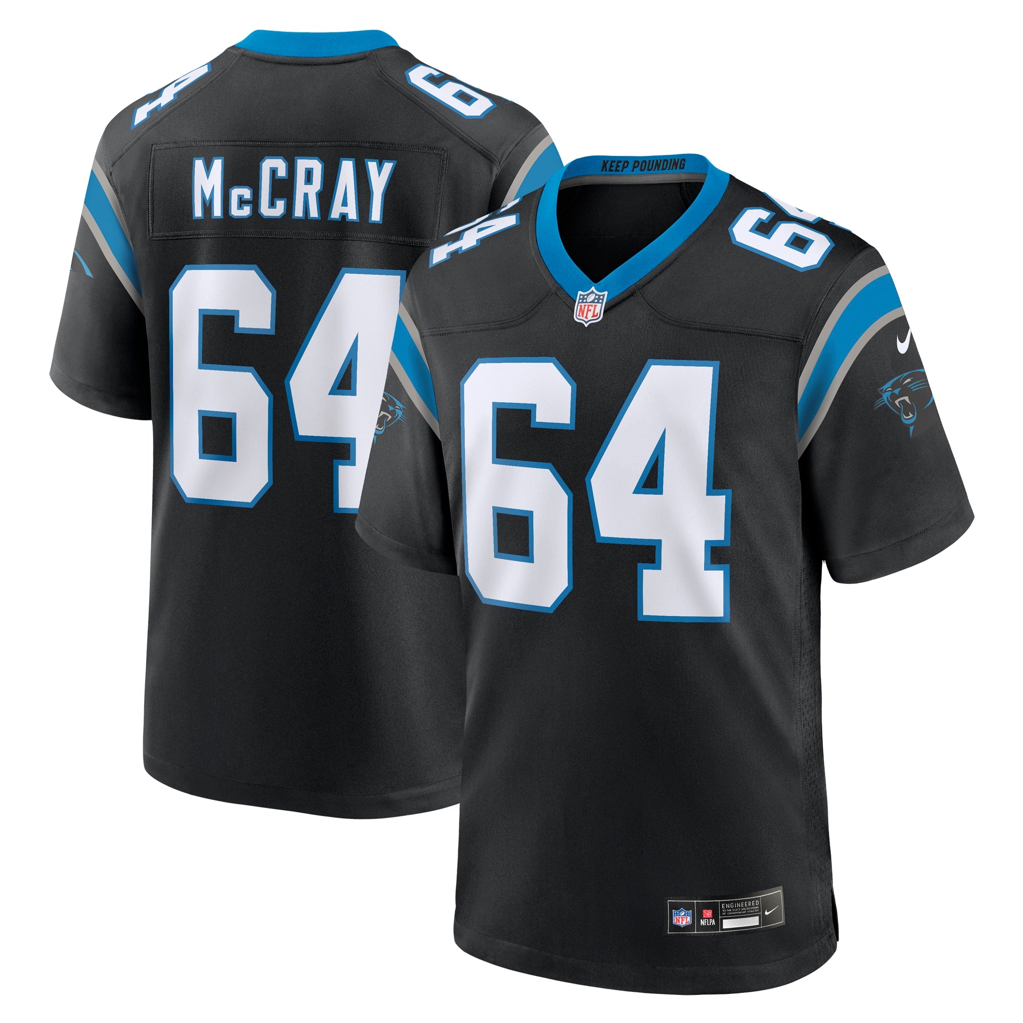 Justin McCray Carolina Panthers Nike Alternate Game Jersey - Blue/Black
