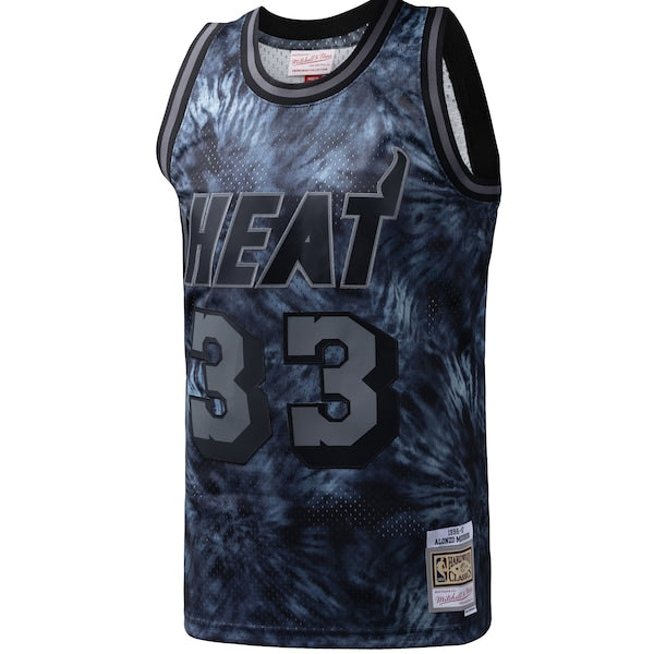 Alonzo Mourning Miami Heat Hardwood Classics 1996/97 Tie-Dye Swingman Jersey - Black