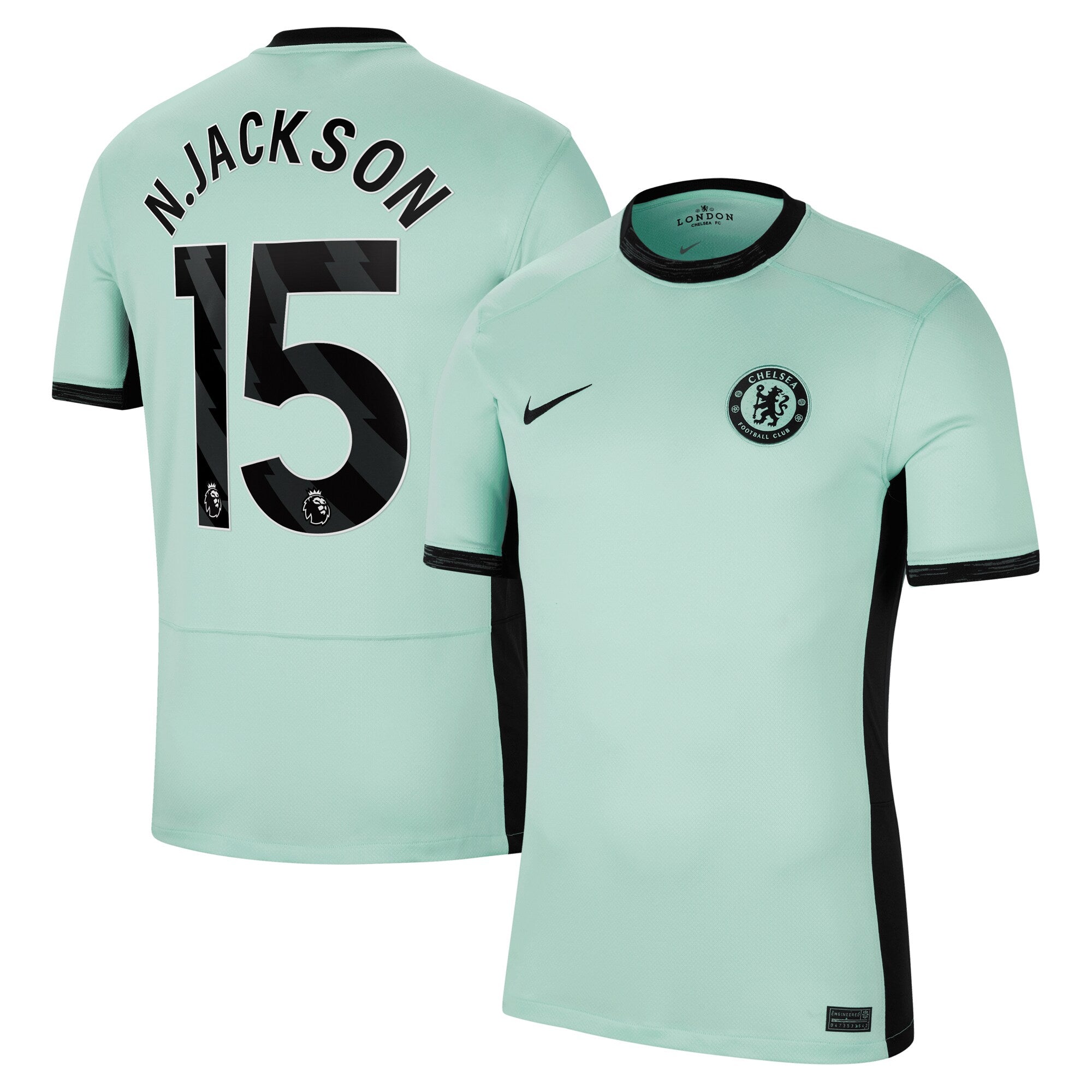 Nicolas Jackson Chelsea Nike 2023/24 Away Stadium Replica Player Jersey - Navy/Blue/Mint