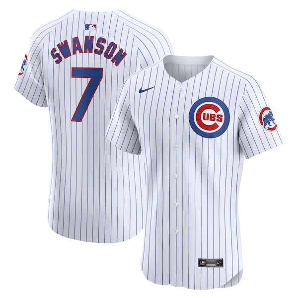 Dansby Swanson Chicago Cubs Nike Home Elite Player Jersey - White