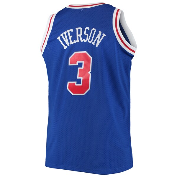 Allen Iverson Philadelphia 76ers 1996/97 Big & Tall Hardwood Classics Swingman Jersey - Royal/Black/Red/White