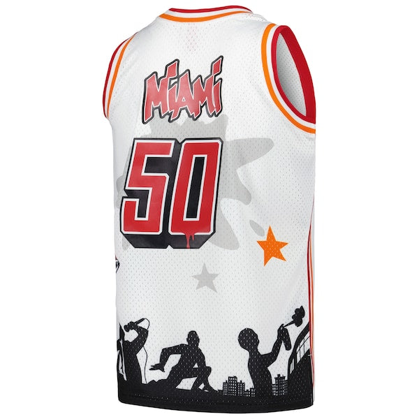 Miami Heat x Tats Cru Hardwood Classics Fashion Jersey - White