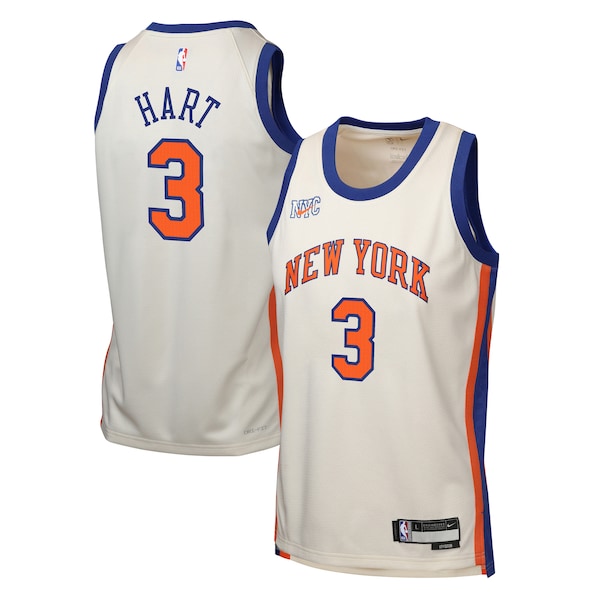 Josh Hart New York Knicks Nike Youth 2025/26 City Edition Swingman Jersey - Cream