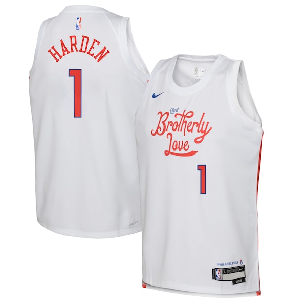 James Harden Philadelphia 76ers Nike Youth 2022/23 Swingman Jersey - City Edition - White