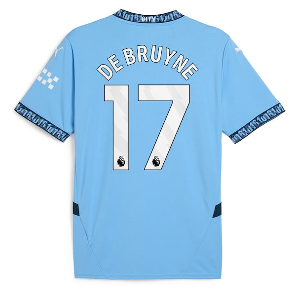 Kevin De Bruyne Manchester City Puma 2024/25 Home Replica Player Jersey - Light Blue