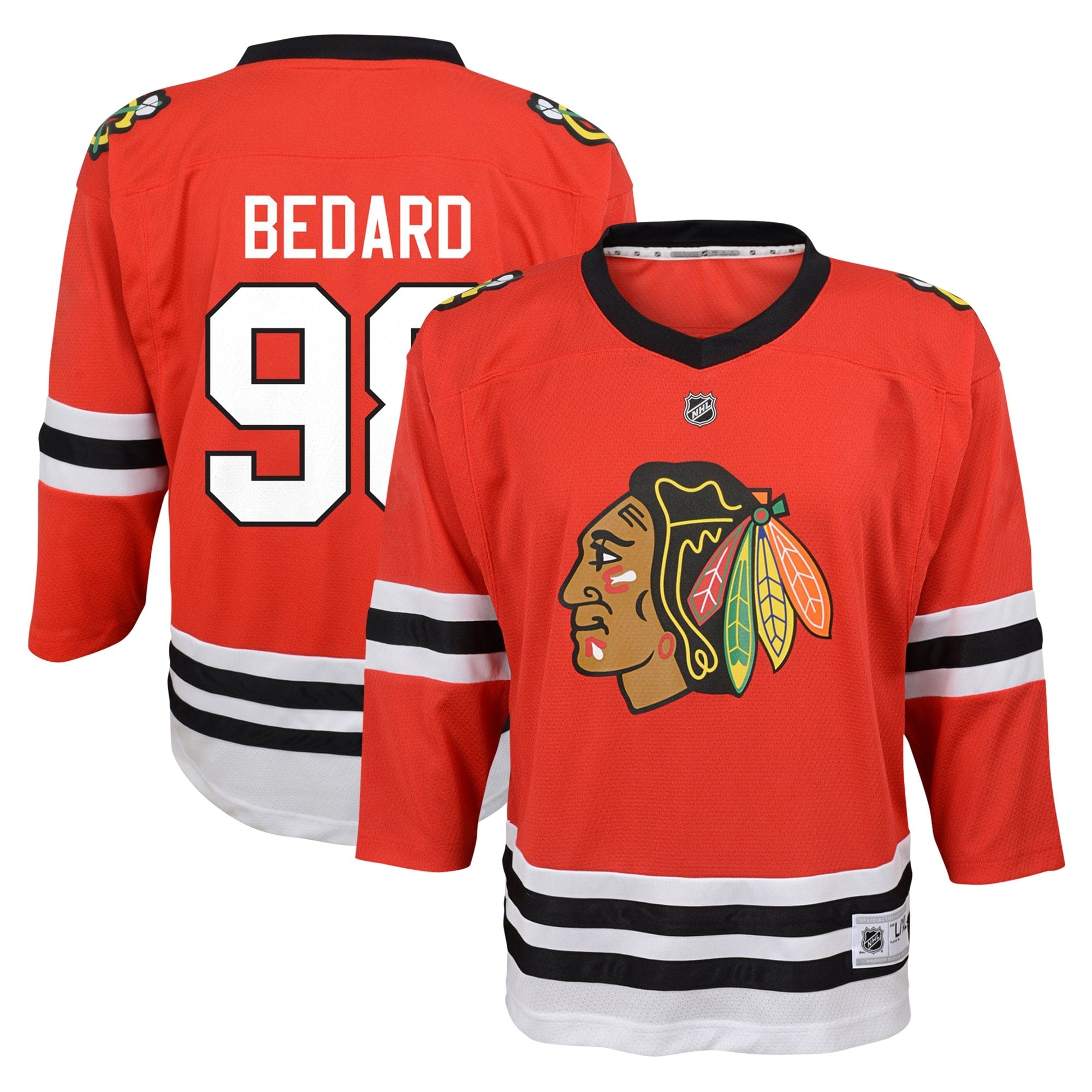Connor Bedard Chicago Blackhawks Youth Away Replica Player Jersey - White/Red