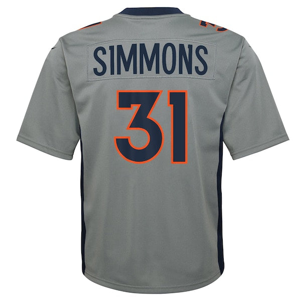 Justin Simmons Denver Broncos Nike Youth Inverted Game Jersey - Gray