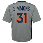 Justin Simmons Denver Broncos Nike Youth Inverted Game Jersey - Gray