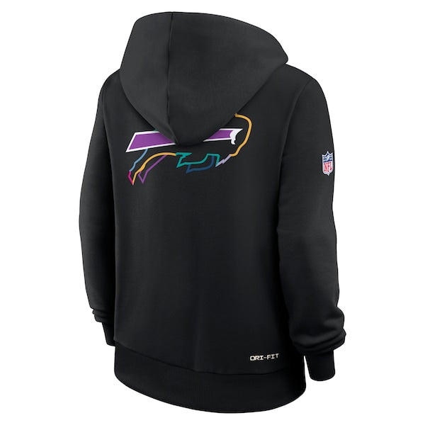 Buffalo Bills Nike Women's 2025 NFL Crucial Catch Sideline Standard Issue Dri-FIT Hoodie - Black