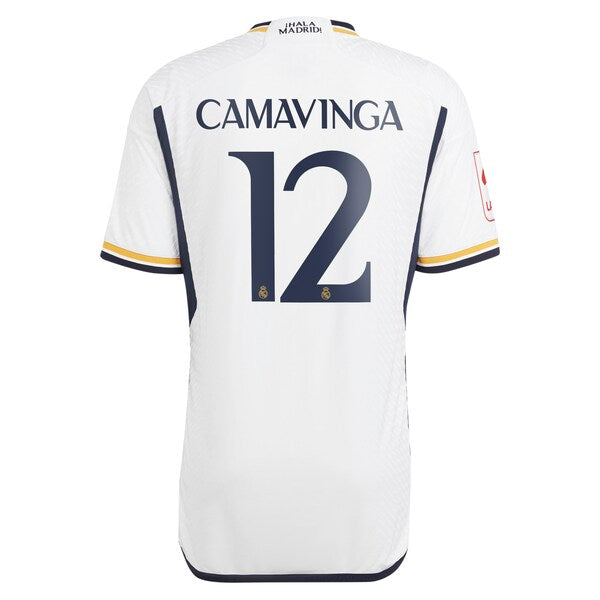Eduardo Camavinga Los Merengues adidas 2023/24 Home Authentic Jersey - White/Navy