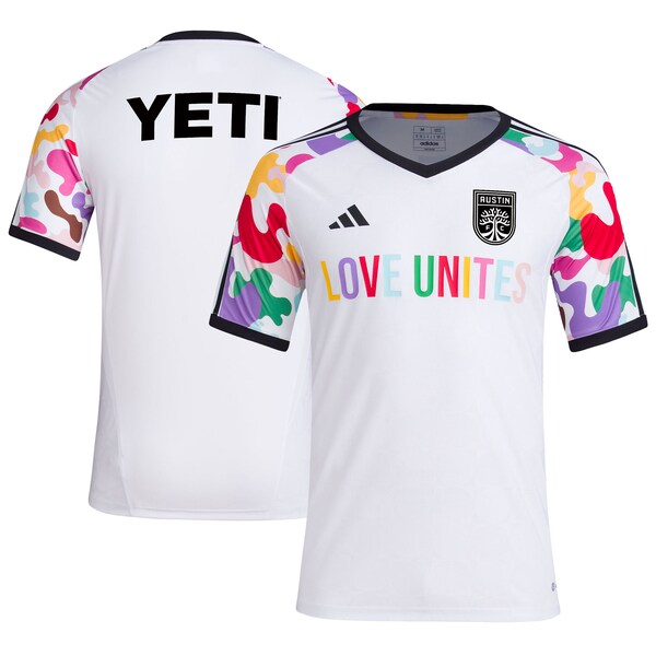 Austin FC adidas 2024 Pride Pre-Match Top - White