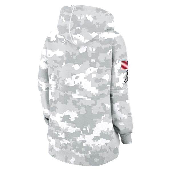 Kansas City Chiefs Nike Women's 2024 Salute To Service Club Fleece Pullover Hoodie - Arctic Camo