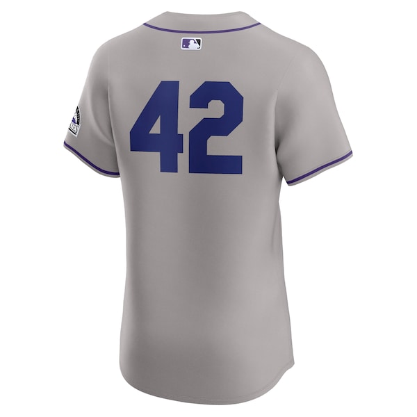 Colorado Rockies Nike Road 2024 Jackie Robinson Day Elite Jersey - Gray
