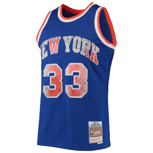 Patrick Ewing New York Knicks 1991/92 Hardwood Classics NBA 75th Anniversary Diamond Swingman Jersey - Blue