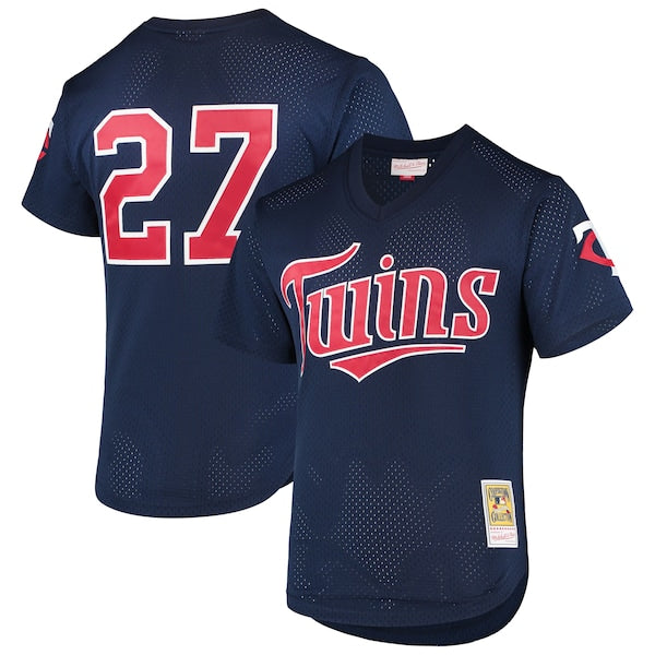 David Ortiz Minnesota Twins 2002 Cooperstown Collection Mesh Batting Practice Jersey - Navy