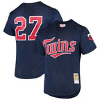 David Ortiz Minnesota Twins 2002 Cooperstown Collection Mesh Batting Practice Jersey - Navy