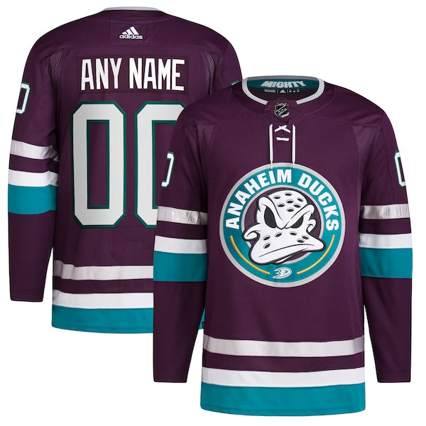 Anaheim Ducks adidas  Alternate 30th Anniversary Primegreen Authentic Custom Jersey - Purple