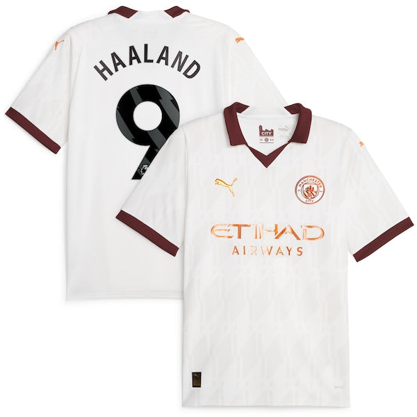Erling Haaland Manchester City Puma 2023/24 Away Replica Jersey - White