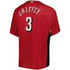 Ken Griffey Jr. Cincinnati Reds Cooperstown Collection Mesh Batting Practice Button-Up Jersey - Red