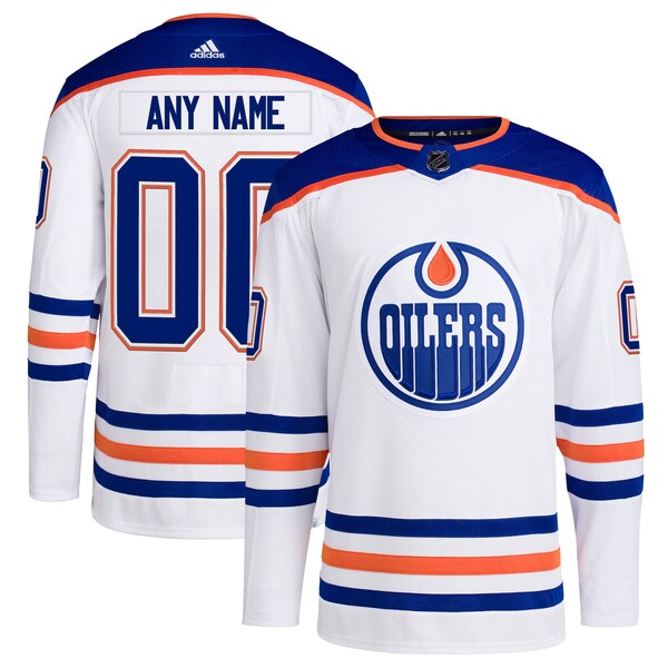 Edmonton Oilers adidas  Away  Primegreen Authentic Custom Jersey - White