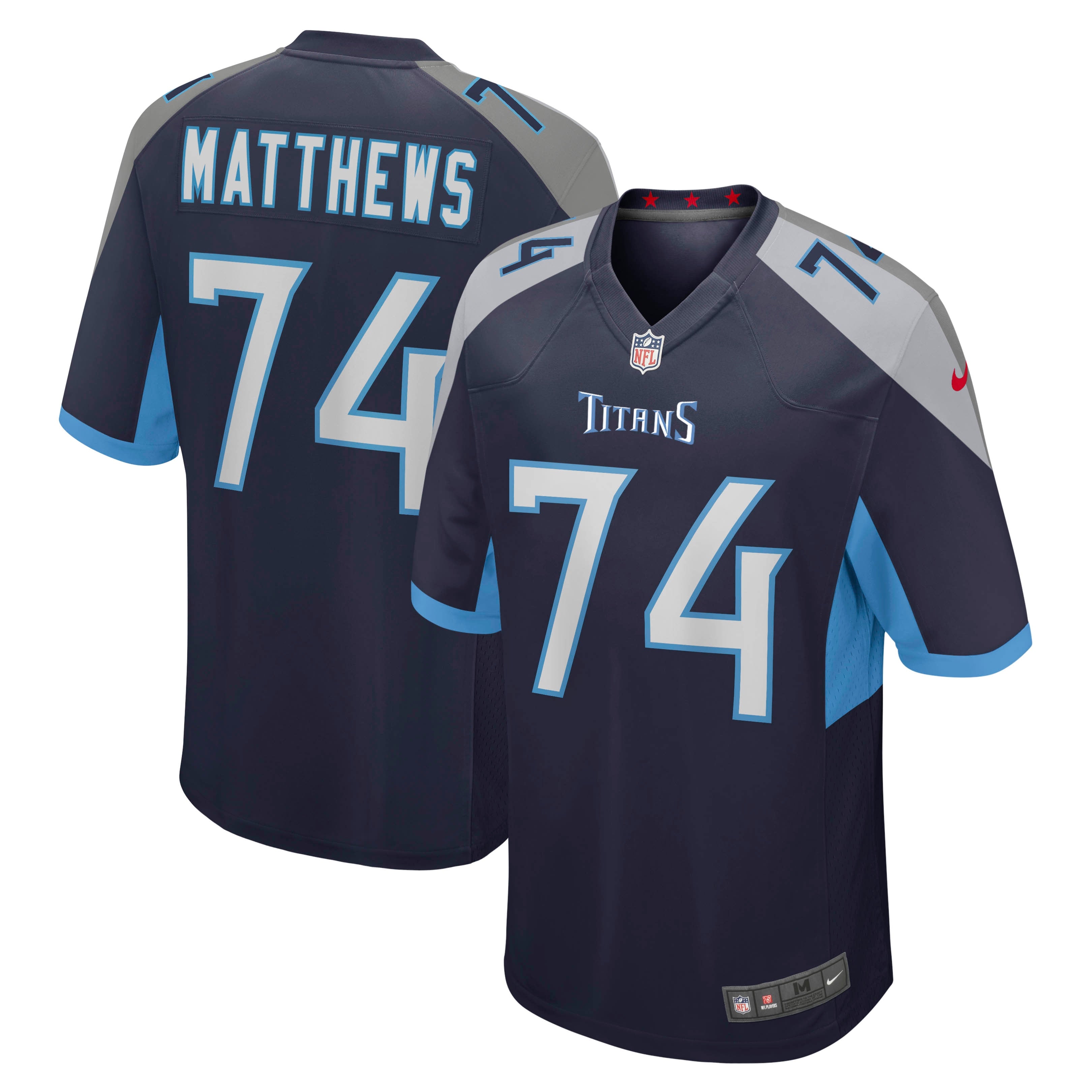 Bruce Matthews Tennessee Titans Nike Oilers Throwback Retired Player Game Jersey - Light Blue/Navy