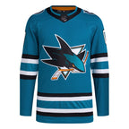 San Jose Sharks adidas  Home  Primegreen Authentic Custom Jersey - Teal